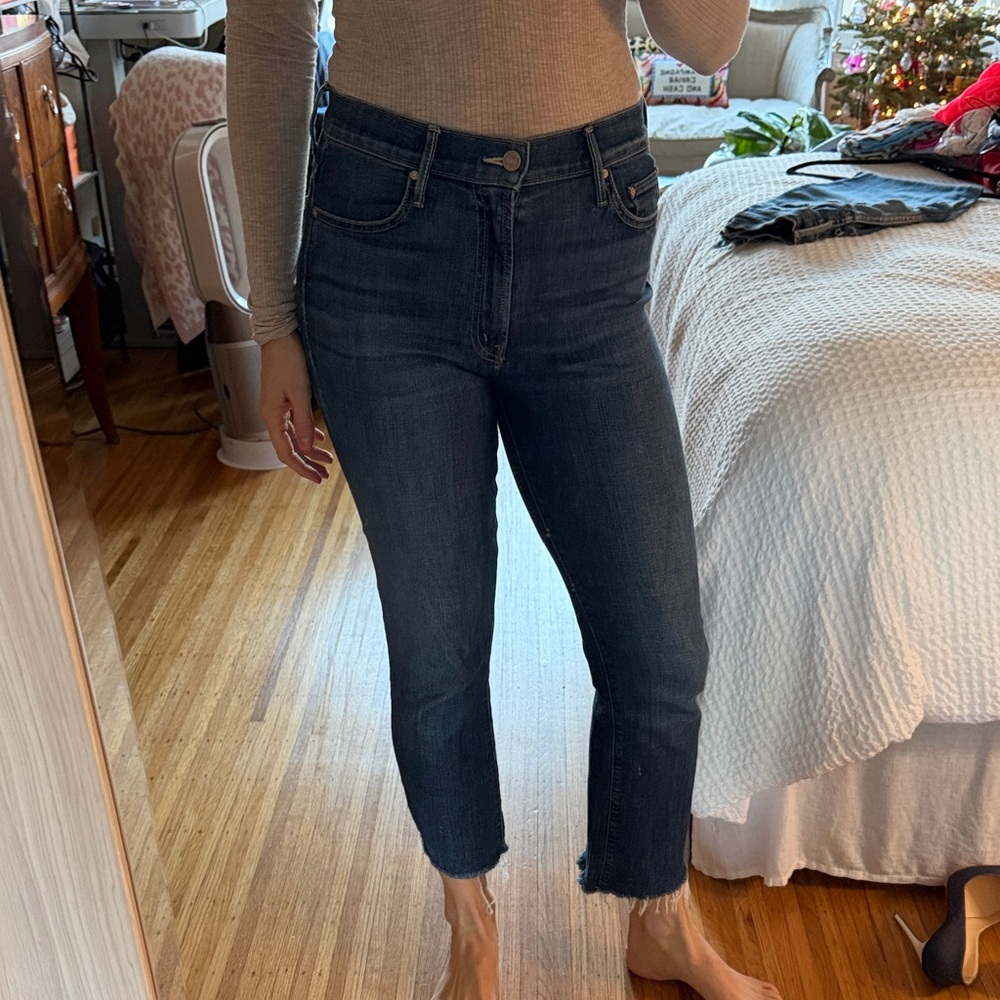 MOTHER Dark Blue Ankle Jeans